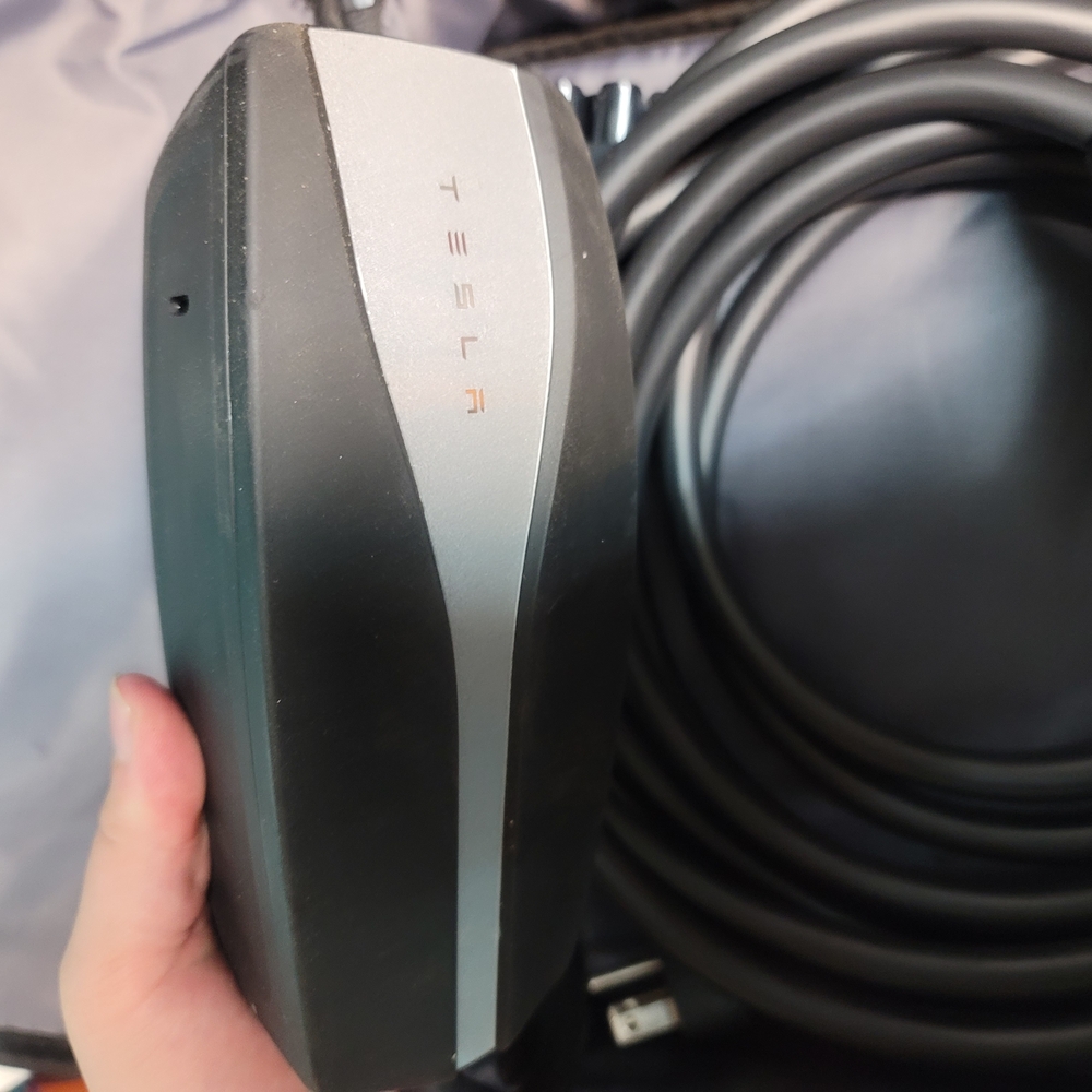 Tesla Black and Silver Wall Connector Cable Charger